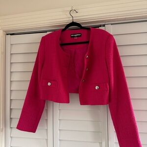 Karl Lagerfeld Fuchsia Cropped Blazer